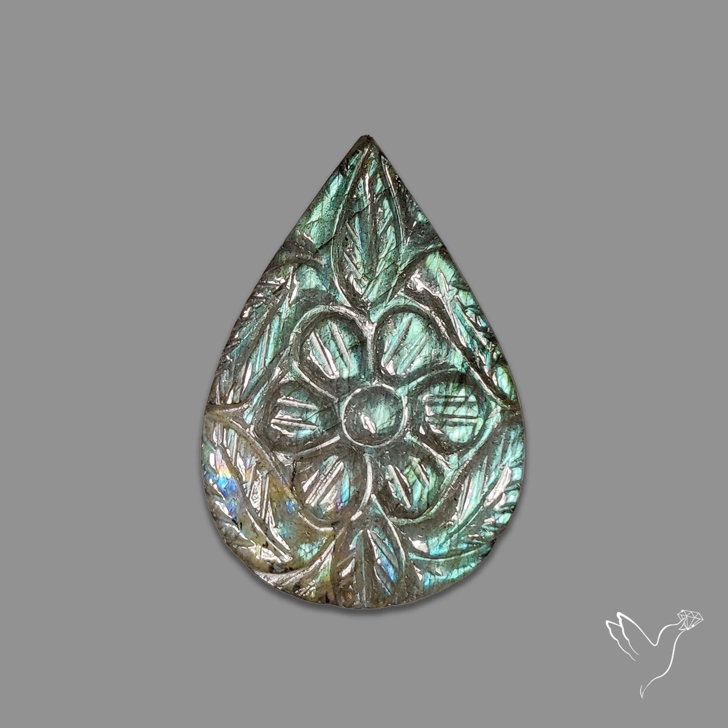 Labradorite Mughal Carving