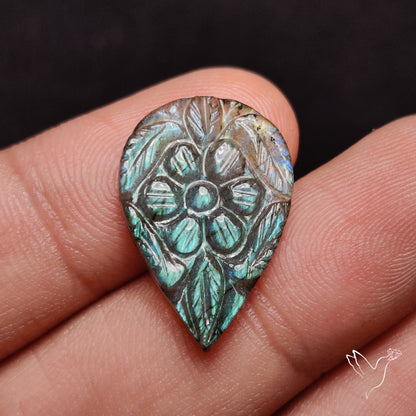 Labradorite Mughal Carving