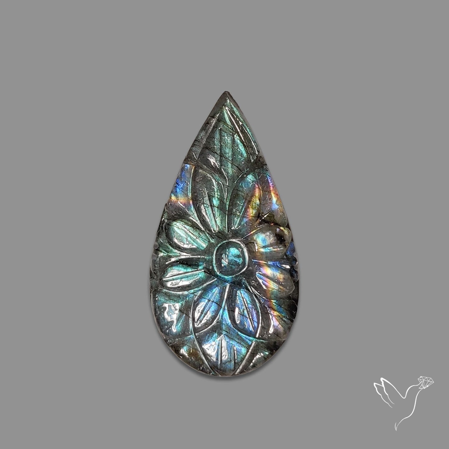 Labradorite Mughal Carving