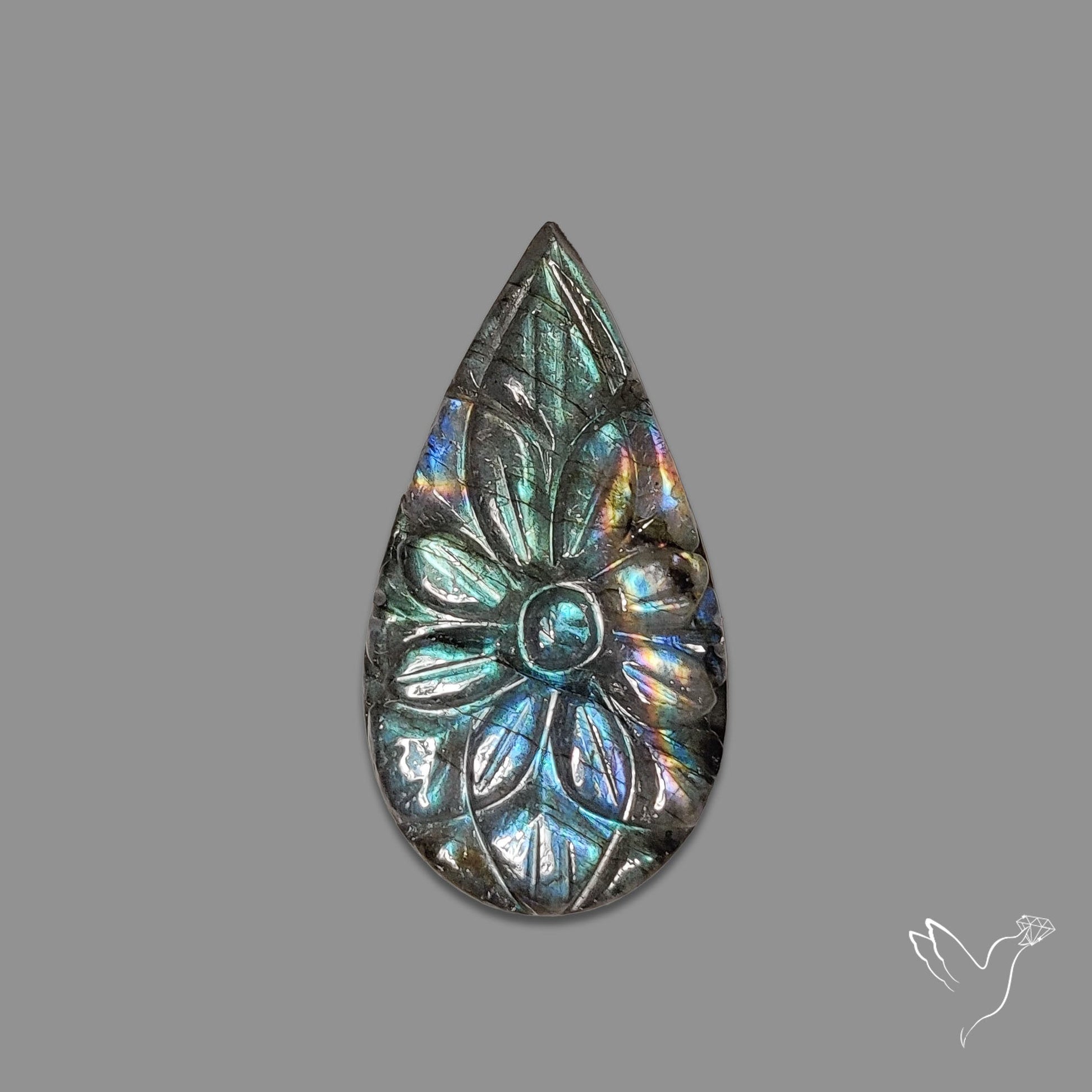 Labradorite Mughal Carving