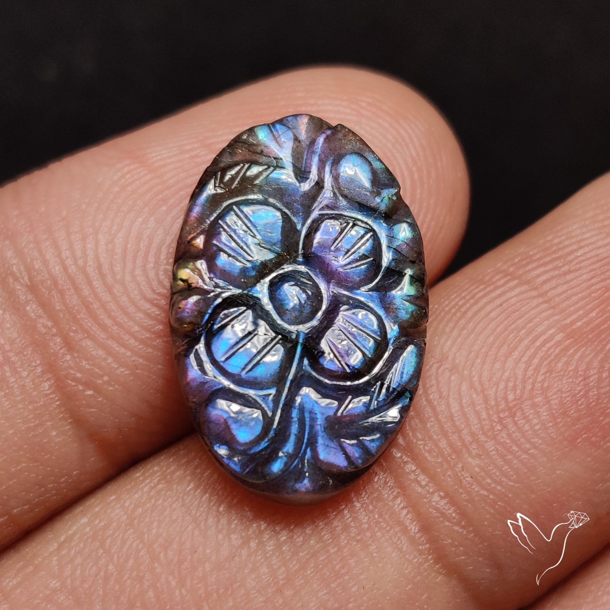 Labradorite Mughal Carving