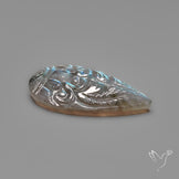 Labradorite Mughal Carving Table Faceted Back