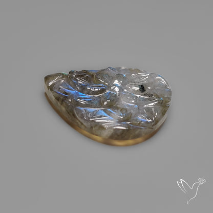 Labradorite Mughal Carving Handcarved