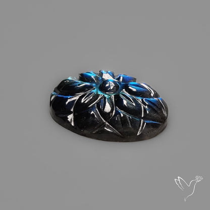 Labradorite Mughal Carving Handcarved