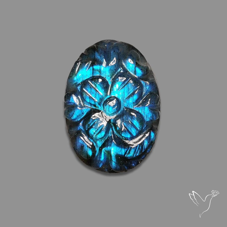 Labradorite Mughal Carving Handcarved
