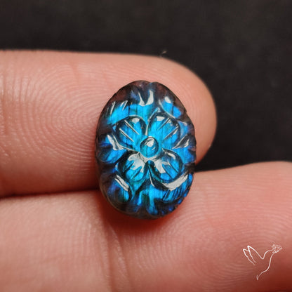 Labradorite Mughal Carving Handcarved