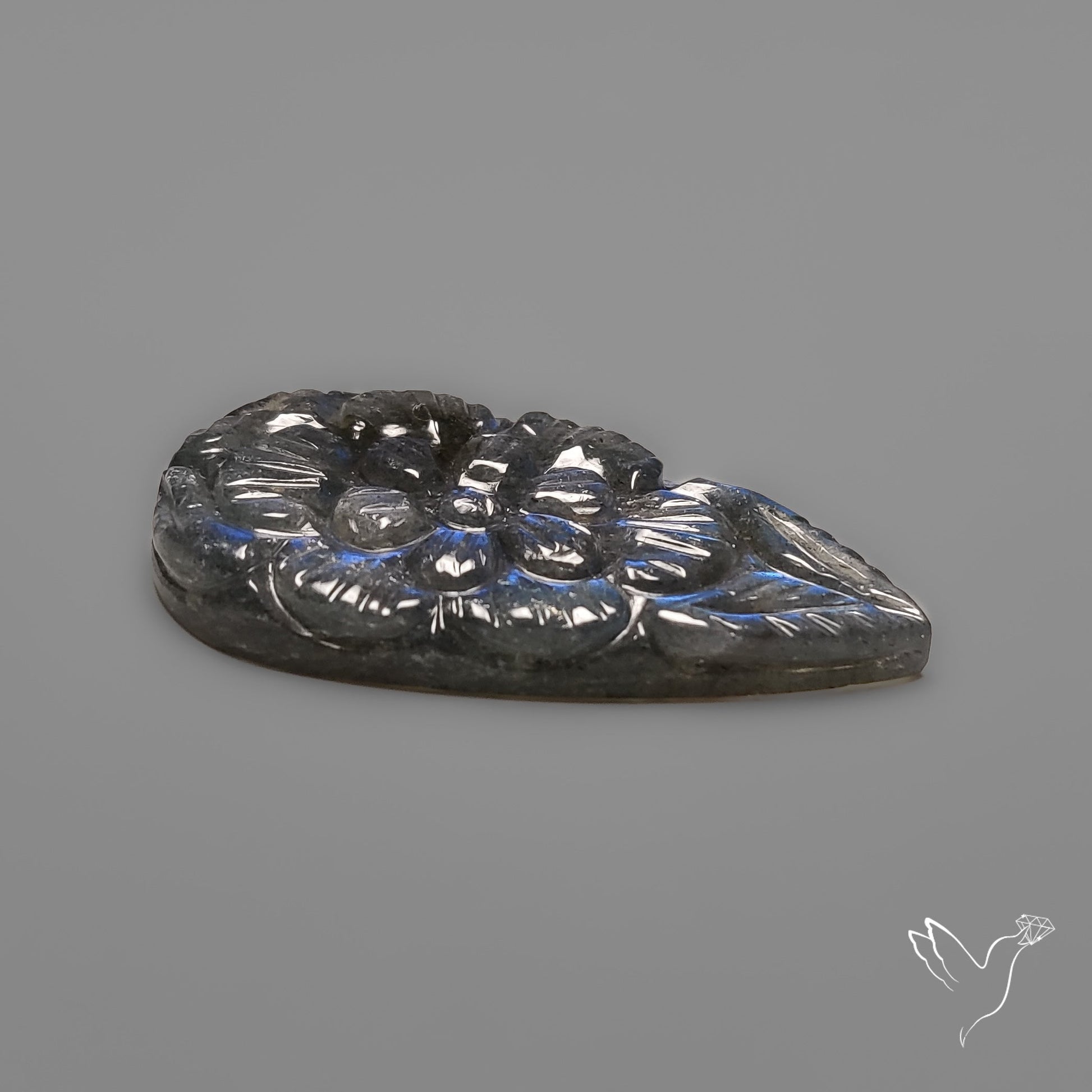 Labradorite Mughal Carving Handcarved