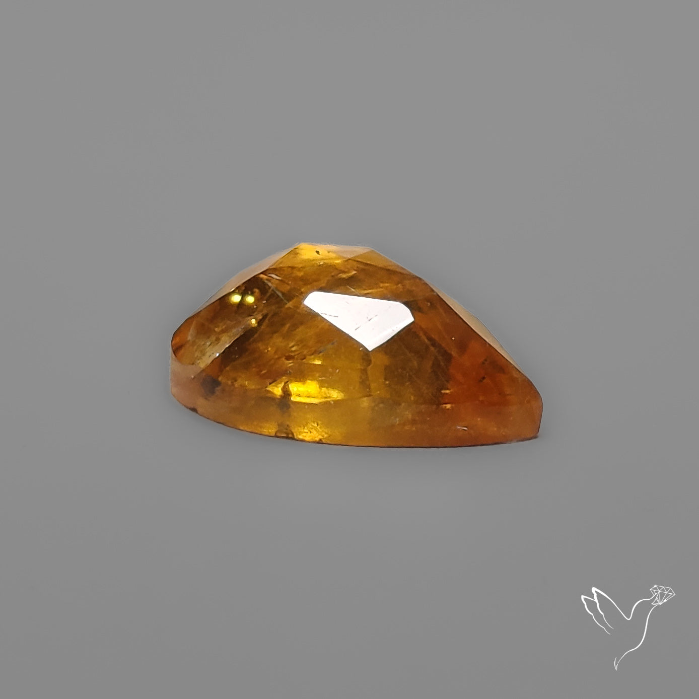Citrine Rose Cut Heart Carving