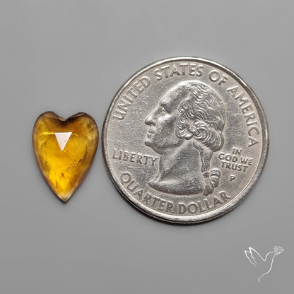 Citrine Rose Cut Heart Carving