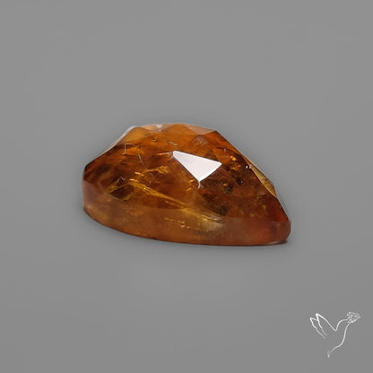 Citrine Rose Cut Heart Carving