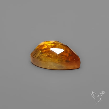Citrine Rose Cut Heart Carving