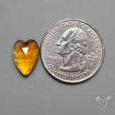 Citrine Rose Cut Heart Carving