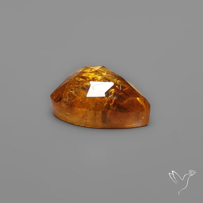 Citrine Rose Cut Heart Carving