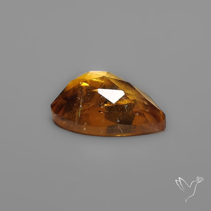 Citrine Rose Cut Heart Carving