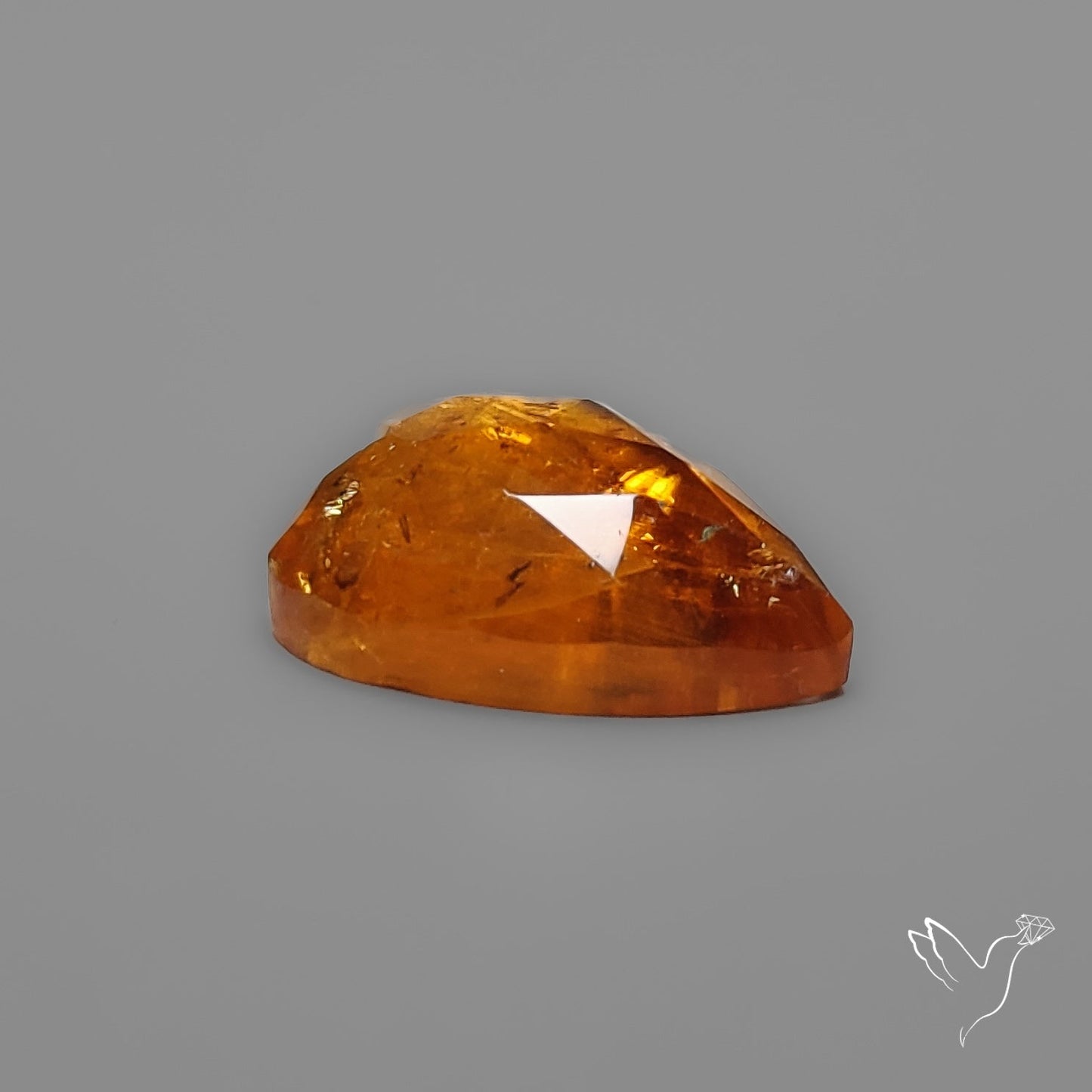 Citrine Rose Cut Heart Carving