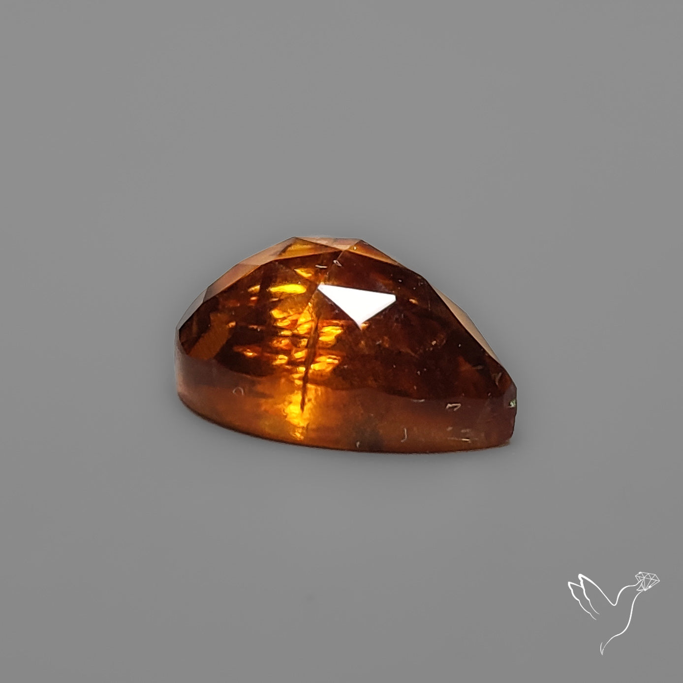 Citrine Rose Cut Heart Carving