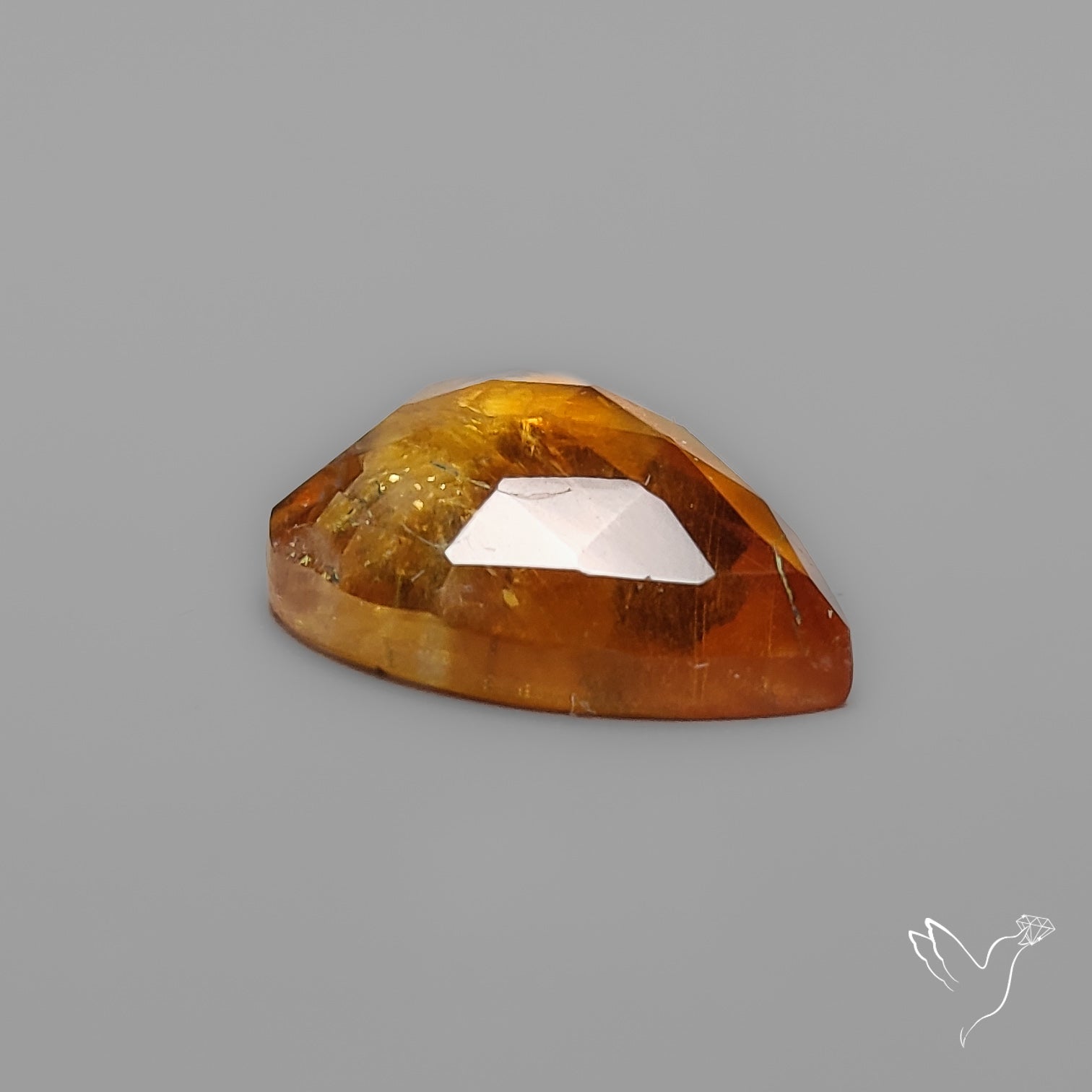 Citrine Rose Cut Heart Carving