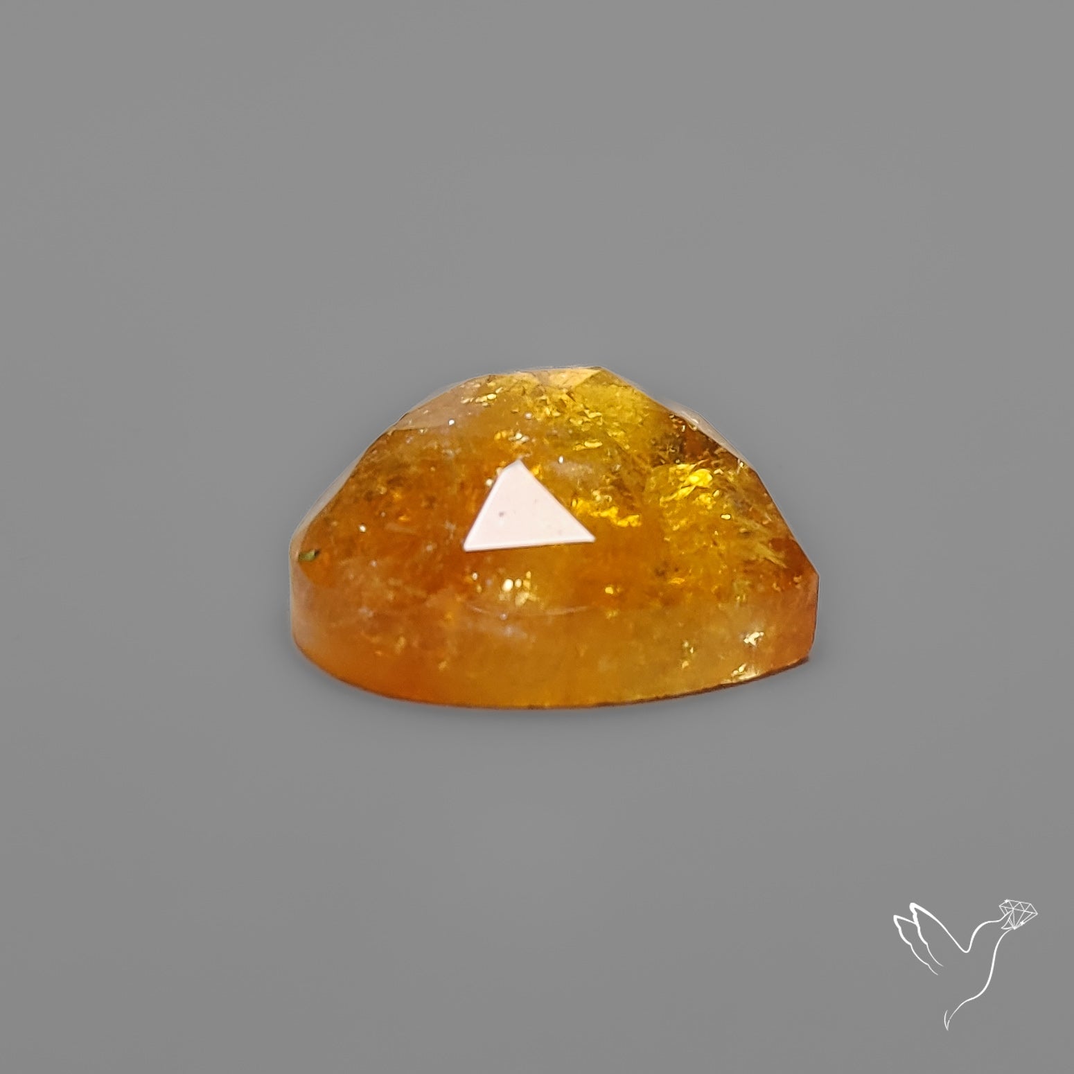 Citrine Rose Cut Heart Carving