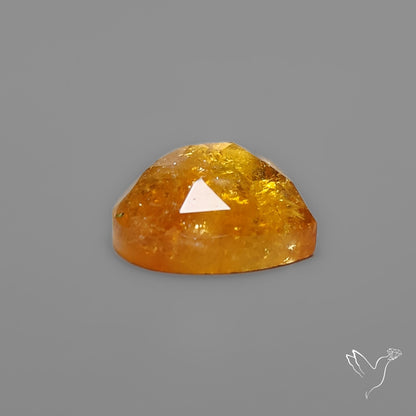 Citrine Rose Cut Heart Carving