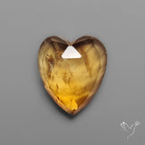 Citrine Rose Cut Heart Carving