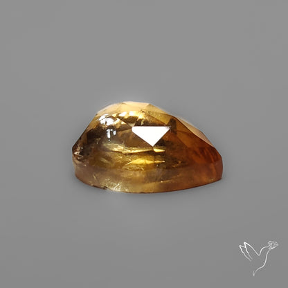Citrine Rose Cut Heart Carving