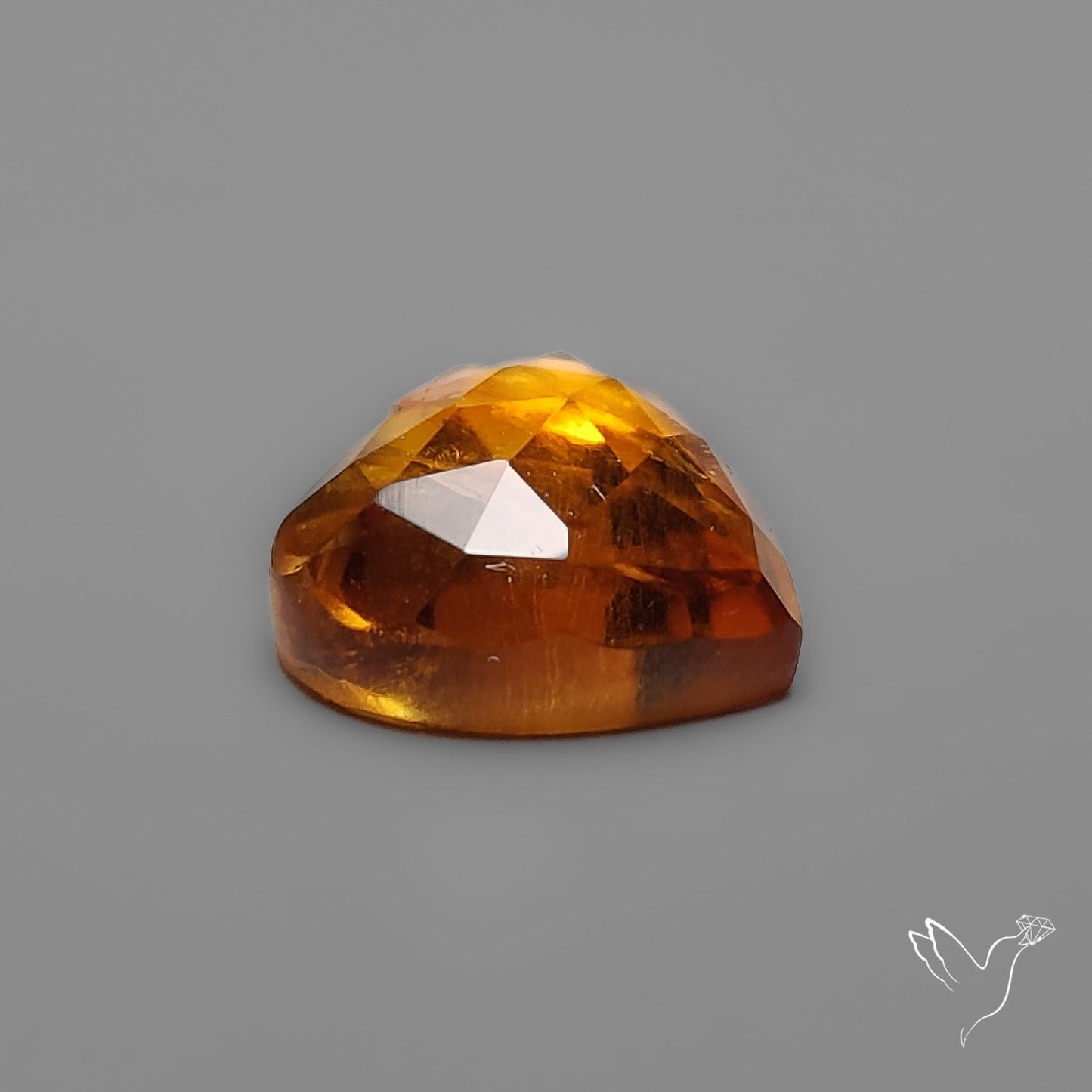 Citrine Rose Cut Heart Carving