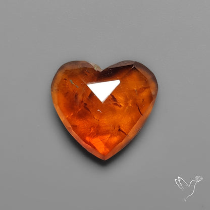 Citrine Rose Cut Heart Carving