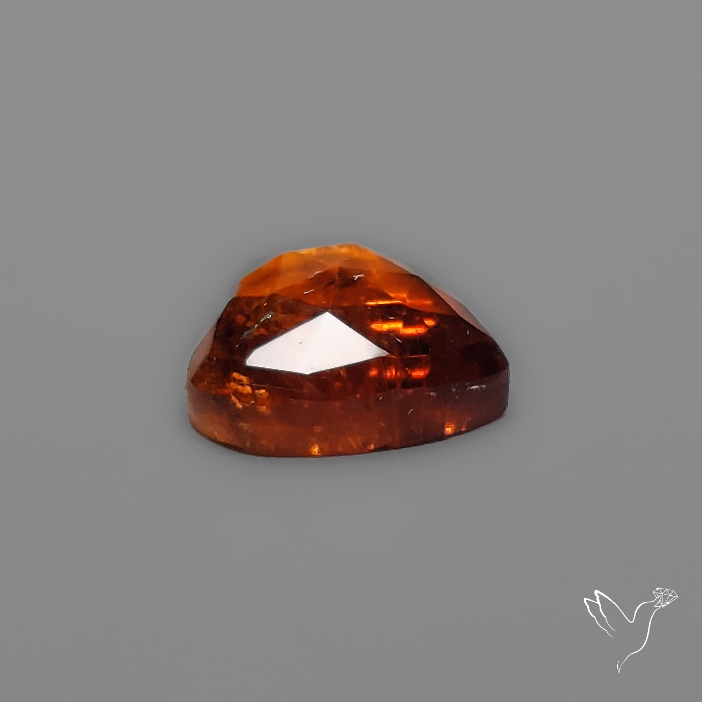 Citrine Rose Cut Heart Carving