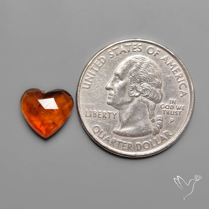 Citrine Rose Cut Heart Carving