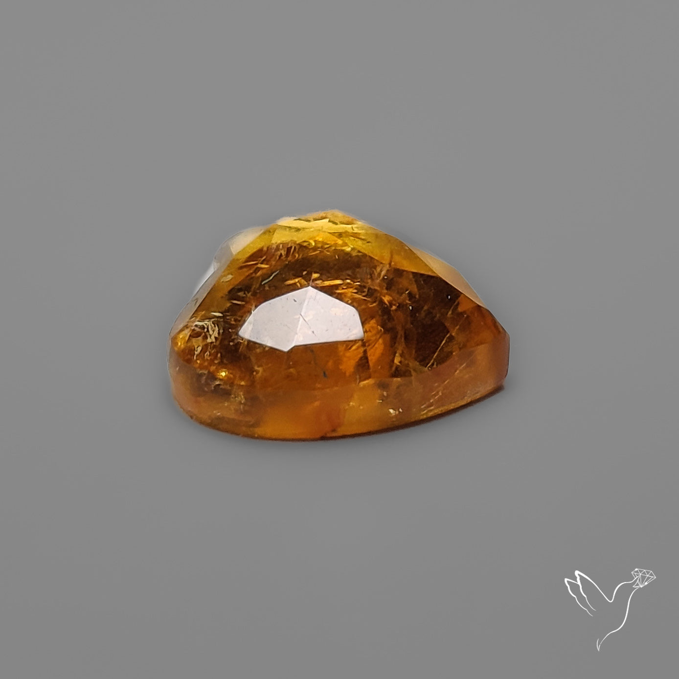 Citrine Rose Cut Heart Carving
