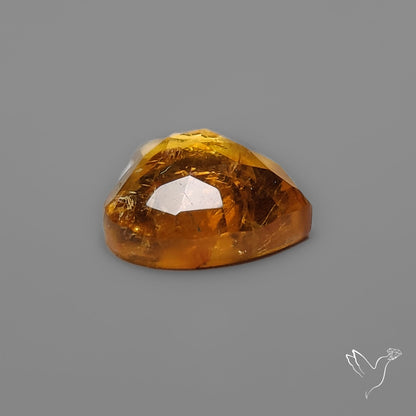 Citrine Rose Cut Heart Carving