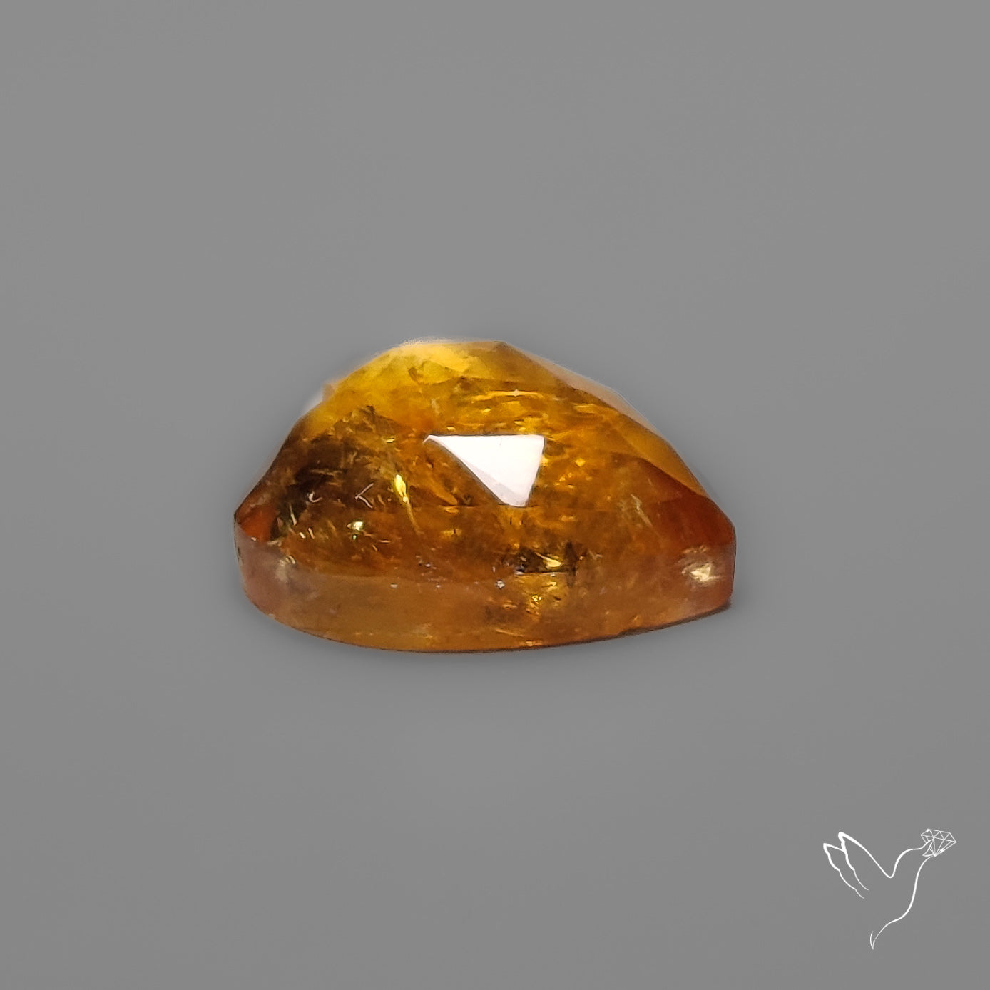 Citrine Rose Cut Heart Carving