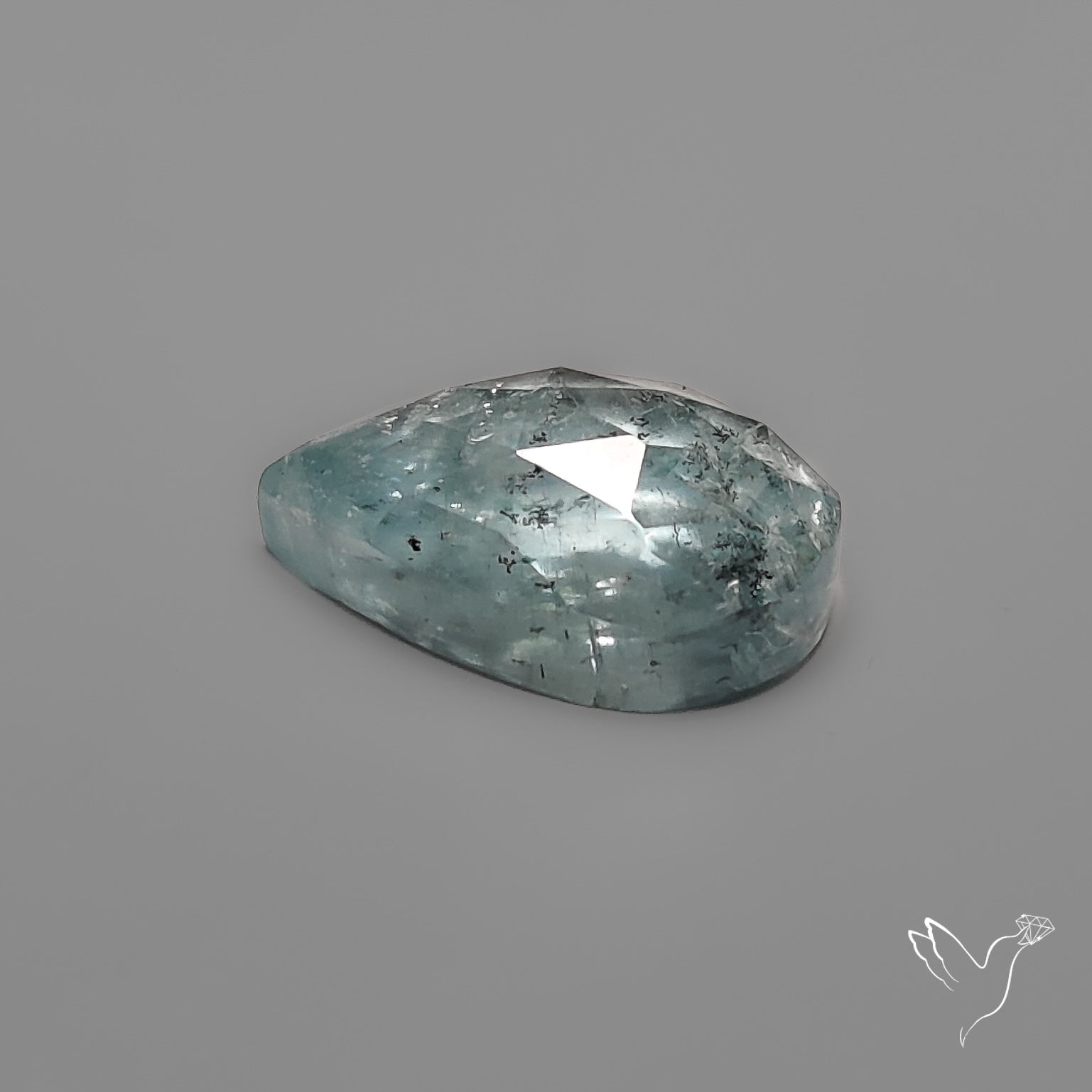 Rose Cut Moss Aquamarine