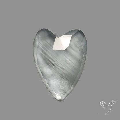 Moss Aquamarine Rose Cut Heart Carving