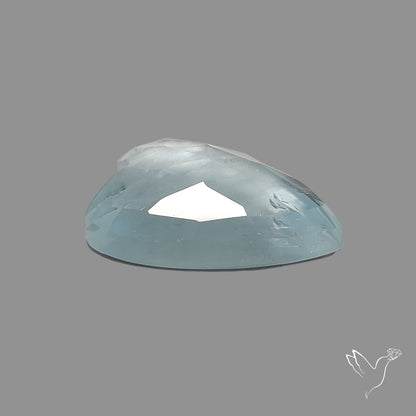 Moss Aquamarine Rose Cut Heart Carving