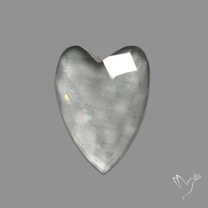 Moss Aquamarine Rose Cut Heart Carving