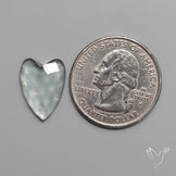 Moss Aquamarine Rose Cut Heart Carving