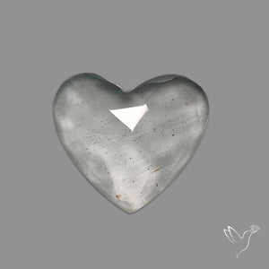 Moss Aquamarine Rose Cut Heart Carving