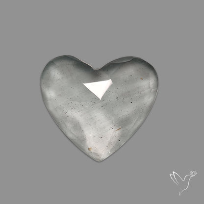 Moss Aquamarine Rose Cut Heart Carving