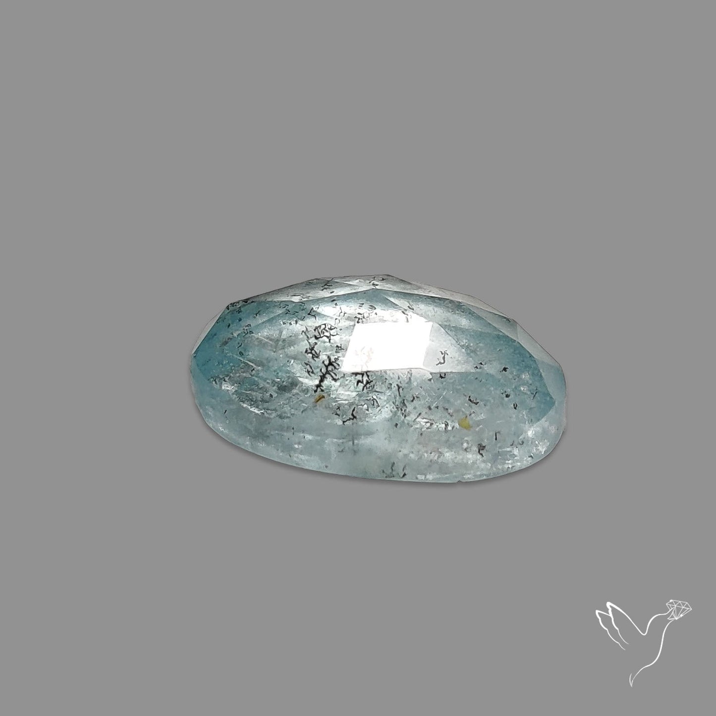Rose Cut Moss Aquamarine