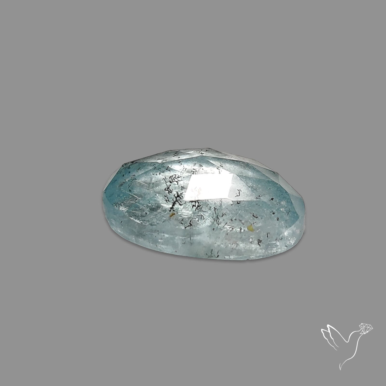 Rose Cut Moss Aquamarine