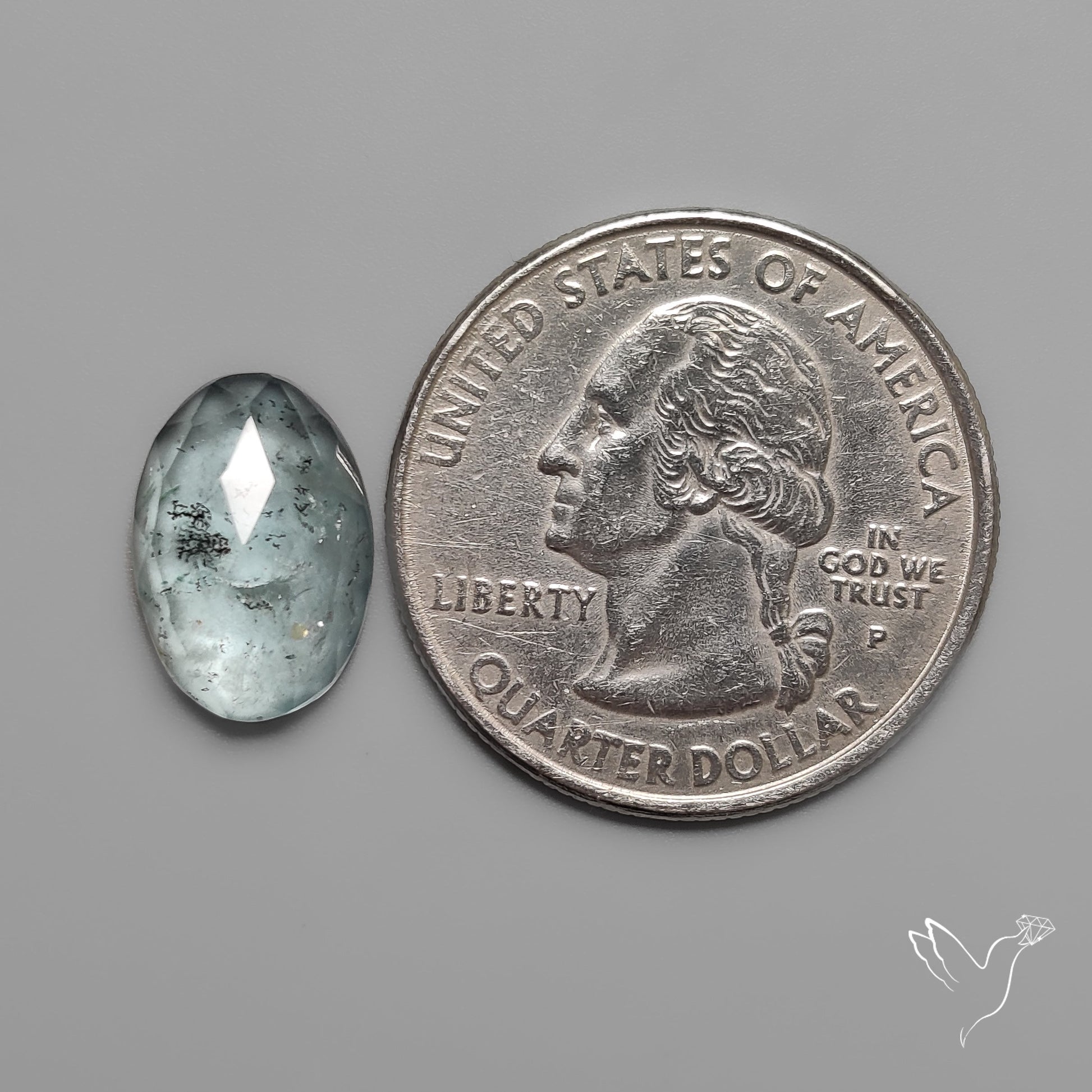 Rose Cut Moss Aquamarine