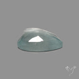 Moss Aquamarine Rose Cut Heart Carving with rare Cats Eye Effect