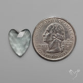 Moss Aquamarine Rose Cut Heart Carving with rare Cats Eye Effect