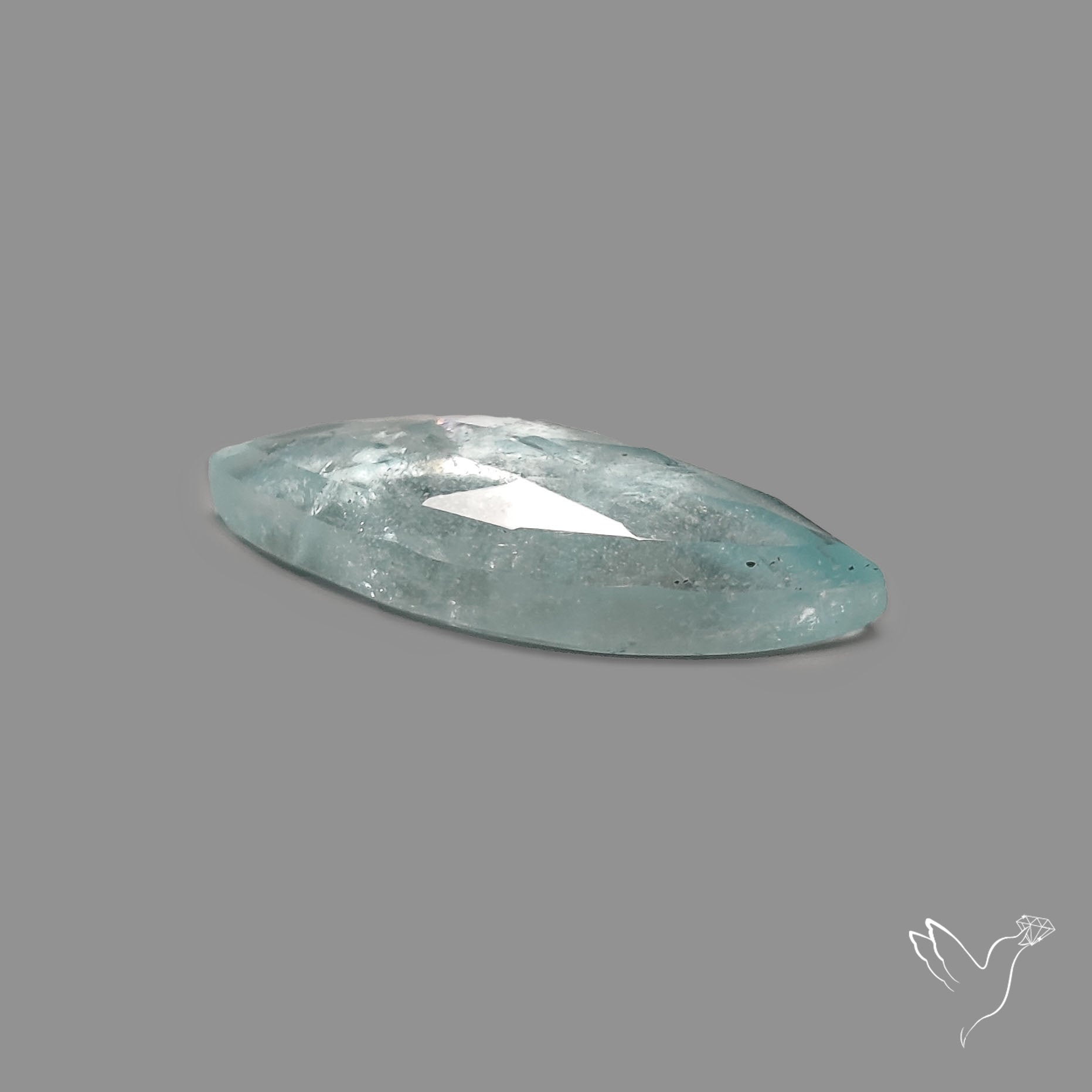 Rose Cut Moss Aquamarine