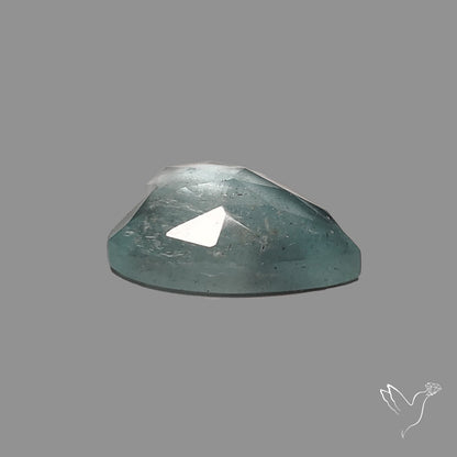 Moss Aquamarine Rose Cut Heart Carving