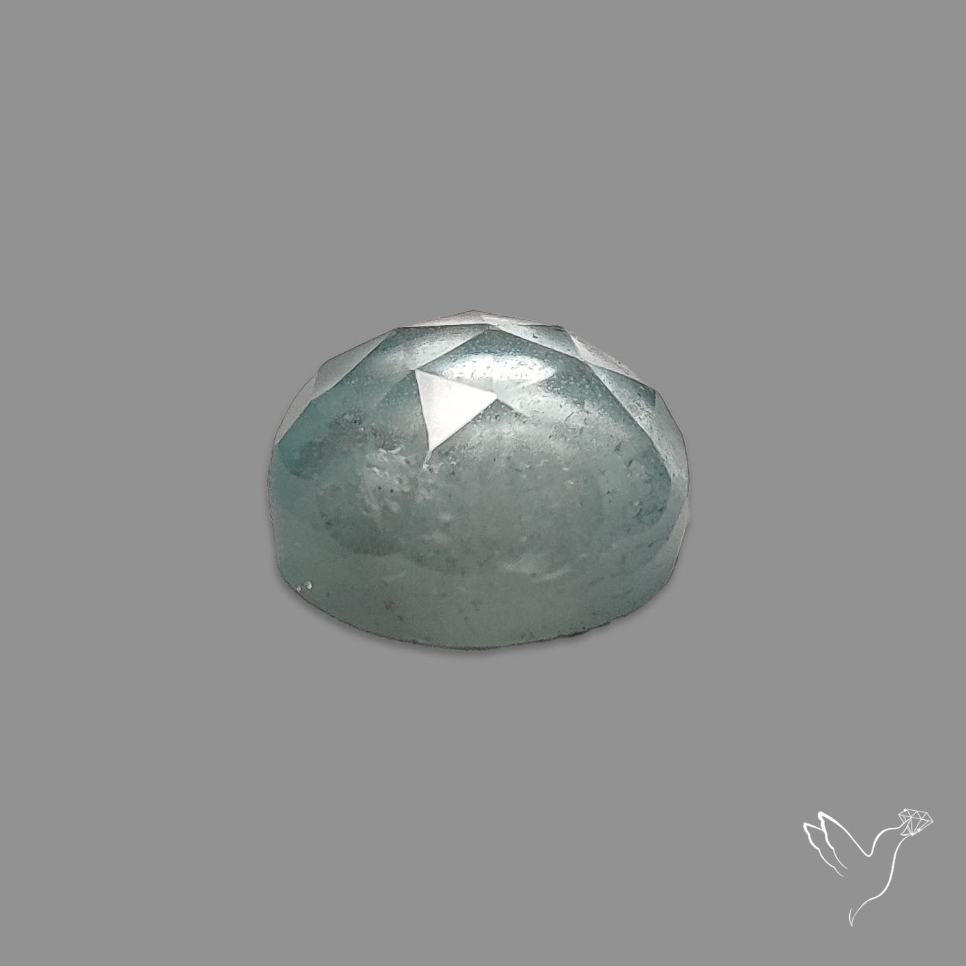 Rose Cut Moss Aquamarine