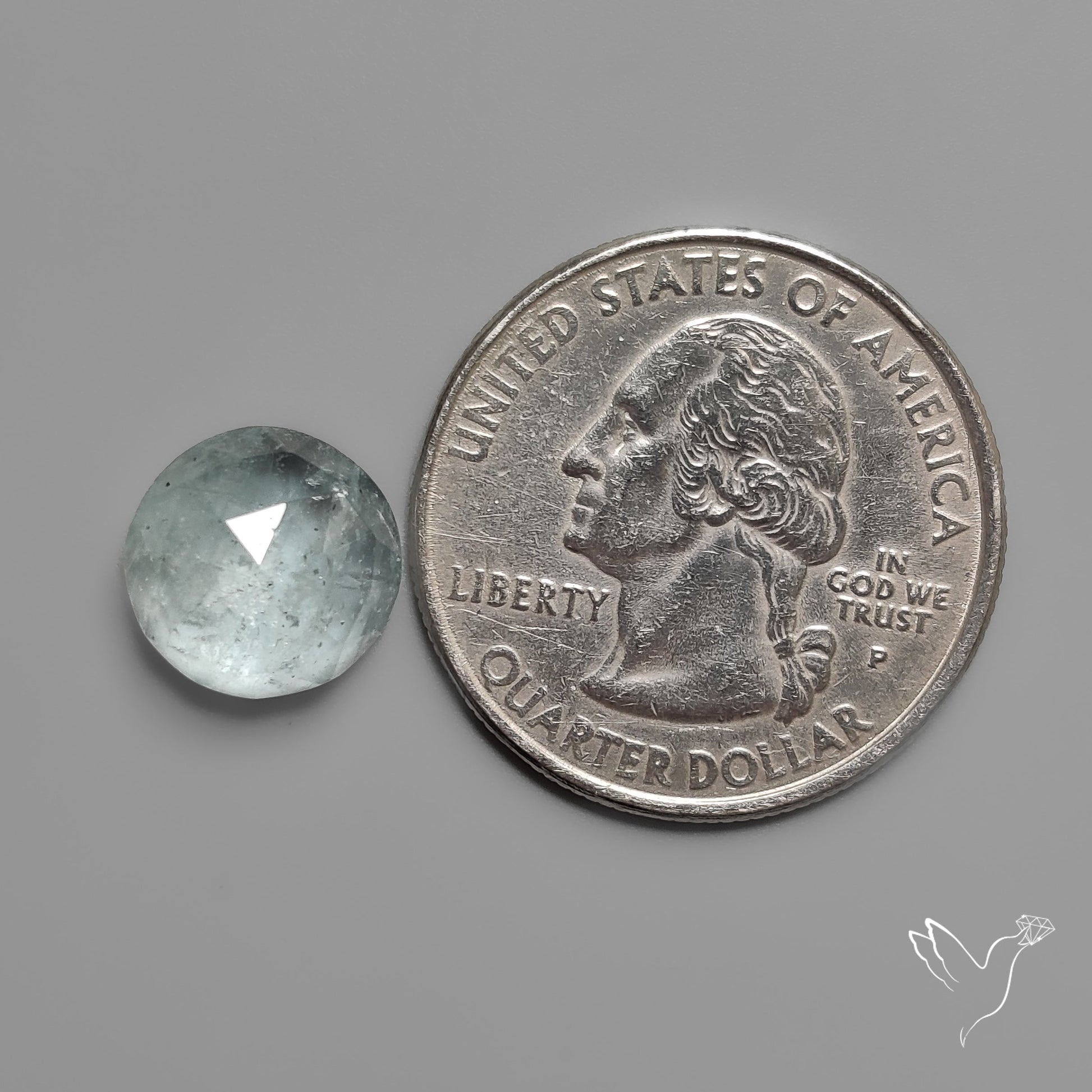 Rose Cut Moss Aquamarine