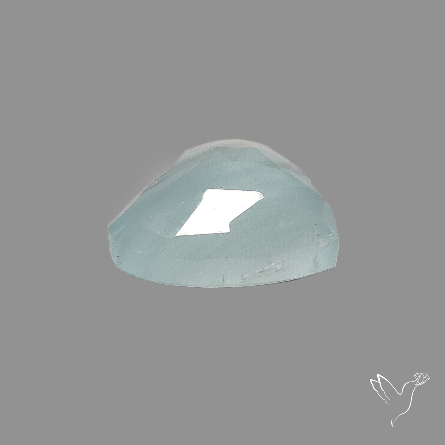 Moss Aquamarine Rose Cut Heart Carving