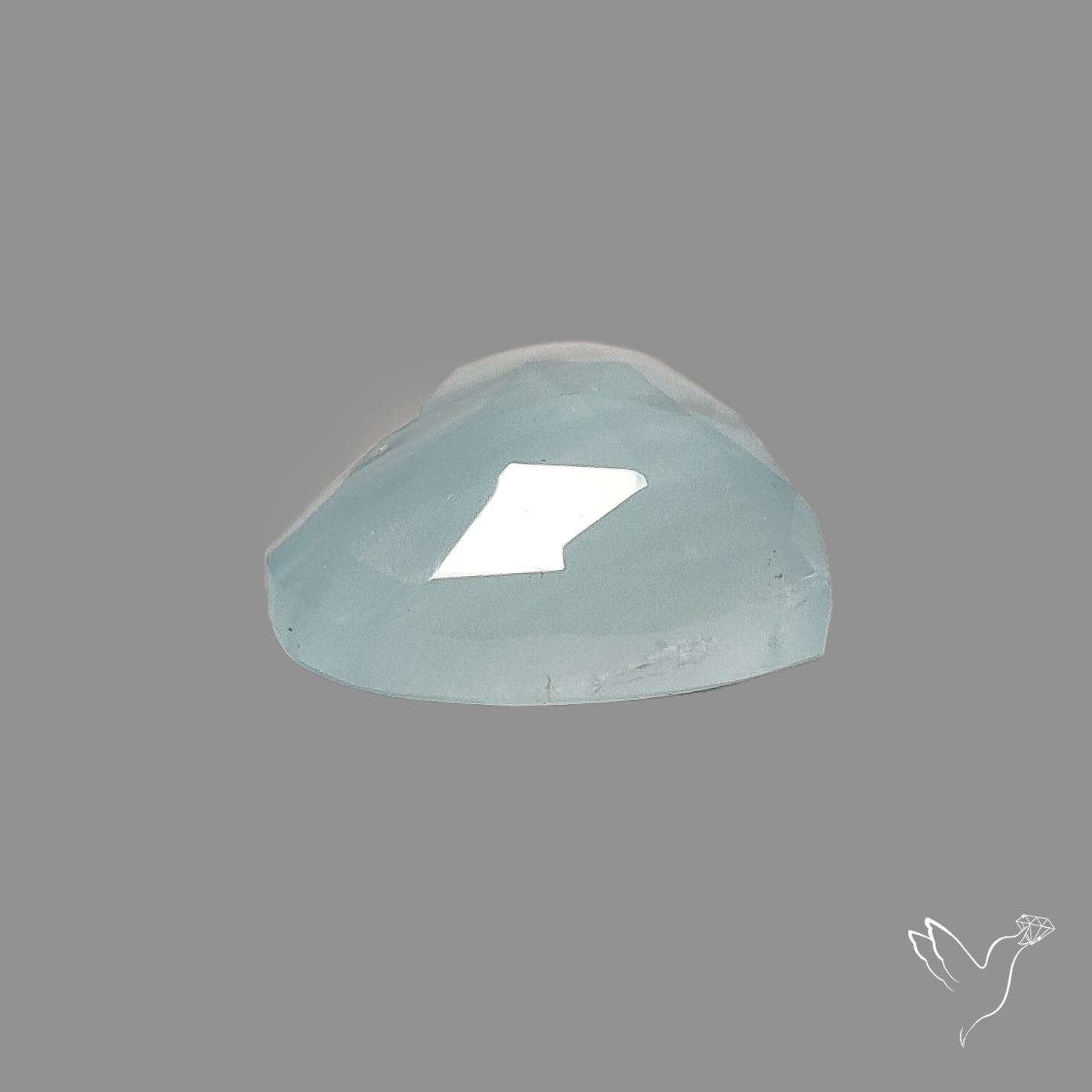 Moss Aquamarine Rose Cut Heart Carving